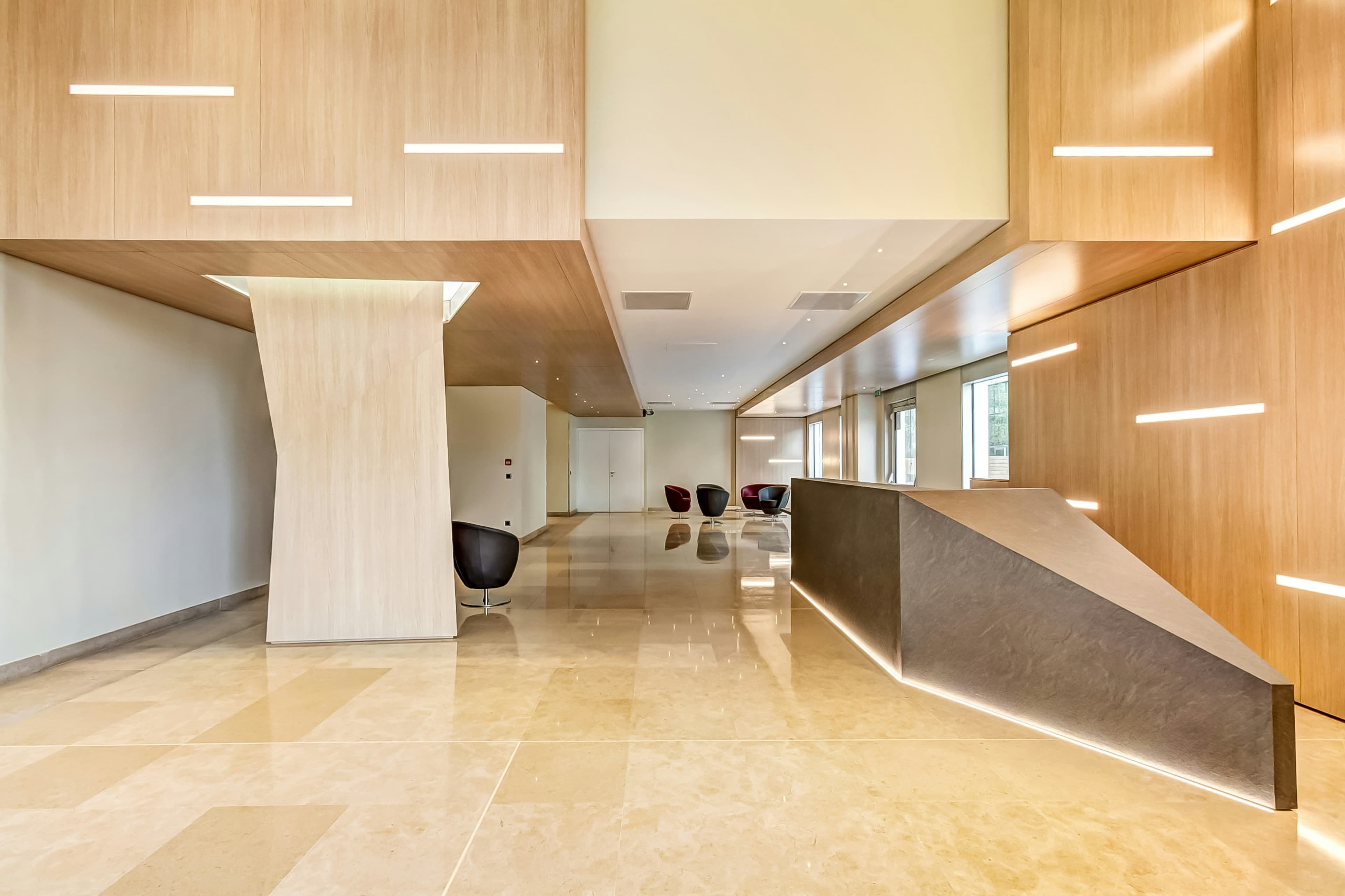Modern office lobby
